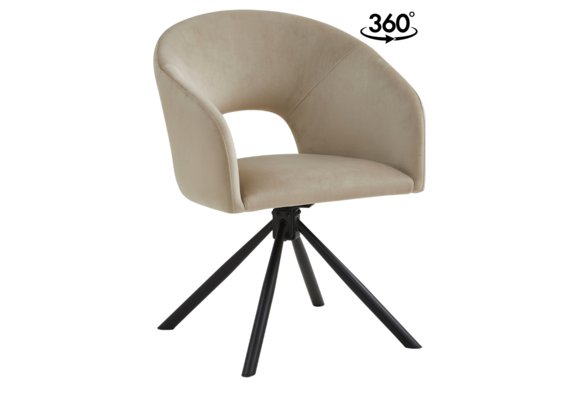 Eetkamerstoel Vigo Taupe 360 ° C draaistoel