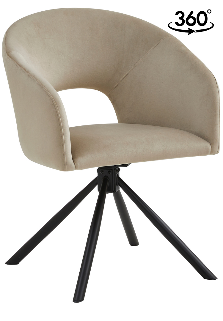 Eetkamerstoel Vigo Taupe 360 ° C draaistoel