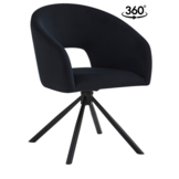 Eetkamerstoel Vigo Zwart 360 ° C draaistoel