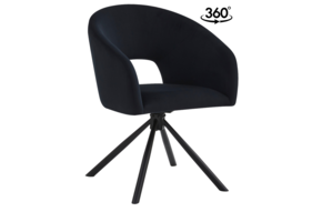 Eetkamerstoel Vigo Zwart 360 ° C draaistoel