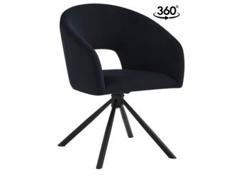 Eetkamerstoel Vigo Zwart 360 ° C draaistoel
