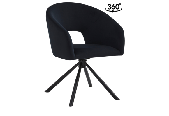 Eetkamerstoel Vigo Zwart 360 ° C draaistoel