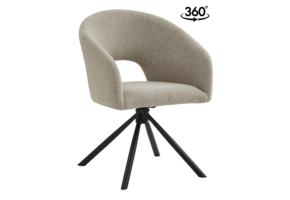 Eetkamerstoel Vigo Bouclé Taupe 360 ° C draaistoel