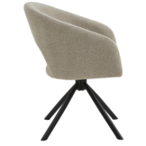 Eetkamerstoel Vigo Bouclé Taupe 360 ° C draaistoel