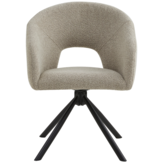 Eetkamerstoel Vigo Bouclé Taupe 360 ° C draaistoel
