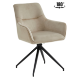 Eetkamerstoel Lagos Taupe 180 ° C draaistoel