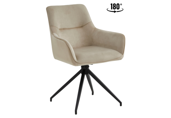 Eetkamerstoel Lagos Taupe 180 ° C draaistoel