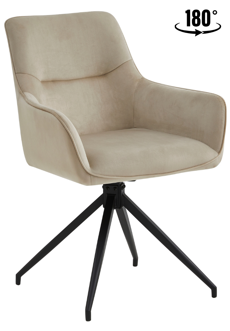 Eetkamerstoel Lagos Taupe 180 ° C draaistoel
