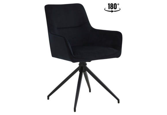 Eetkamerstoel Lagos Zwart 180 ° C draaistoel