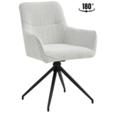 Eetkamerstoel Lagos Bouclé Wit 180 ° C draaistoel