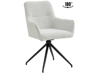 Eetkamerstoel Lagos Bouclé Wit 180 ° C draaistoel