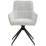 Eetkamerstoel Lagos Bouclé Wit 180 ° C draaistoel