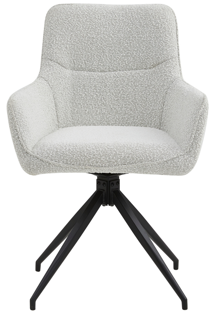 Eetkamerstoel Lagos Bouclé Wit 180 ° C draaistoel