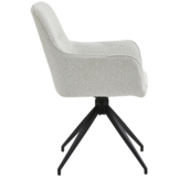 Eetkamerstoel Lagos Bouclé Wit 180 ° C draaistoel