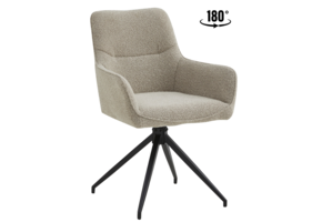 Eetkamerstoel Lagos Bouclé Taupe 180 ° C draaistoel