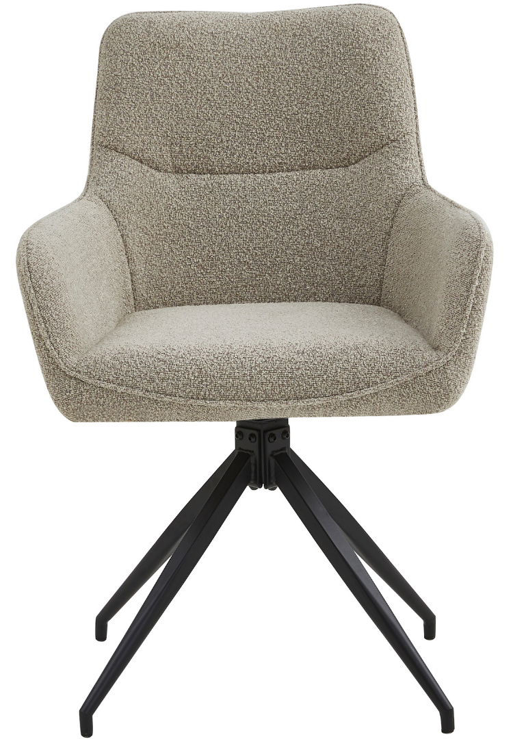 Eetkamerstoel Lagos Bouclé Taupe 180 ° C draaistoel