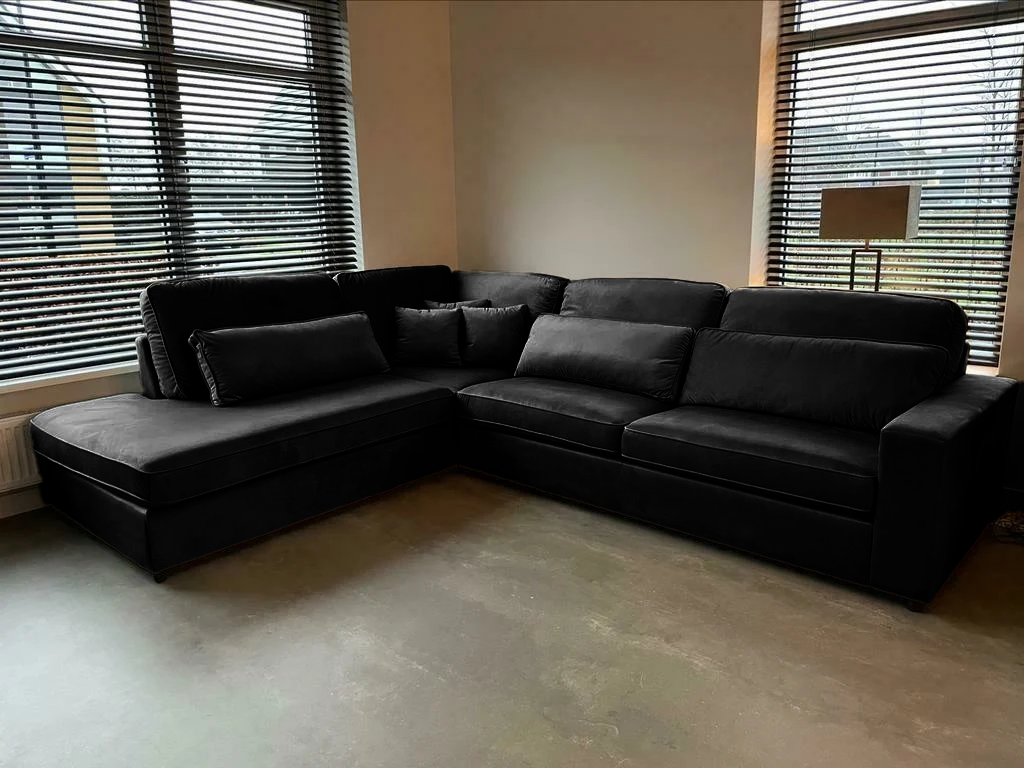 Hoekbank Rio Zwart Velvet