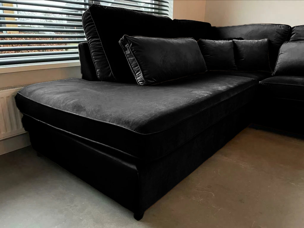 Hoekbank Rio Zwart Velvet