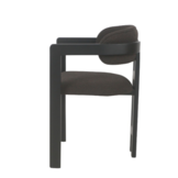 Eetkamerstoel Tribanto Bouclé Zwarte Teddy stof - Zwart eikenhout