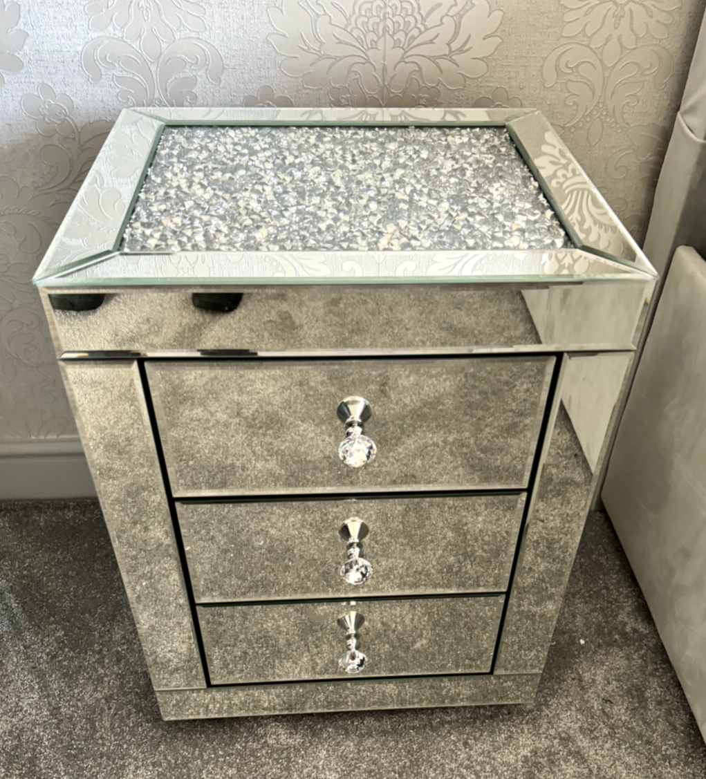 Nachtkastje Princess Spiegelglas 45 x 40 cm