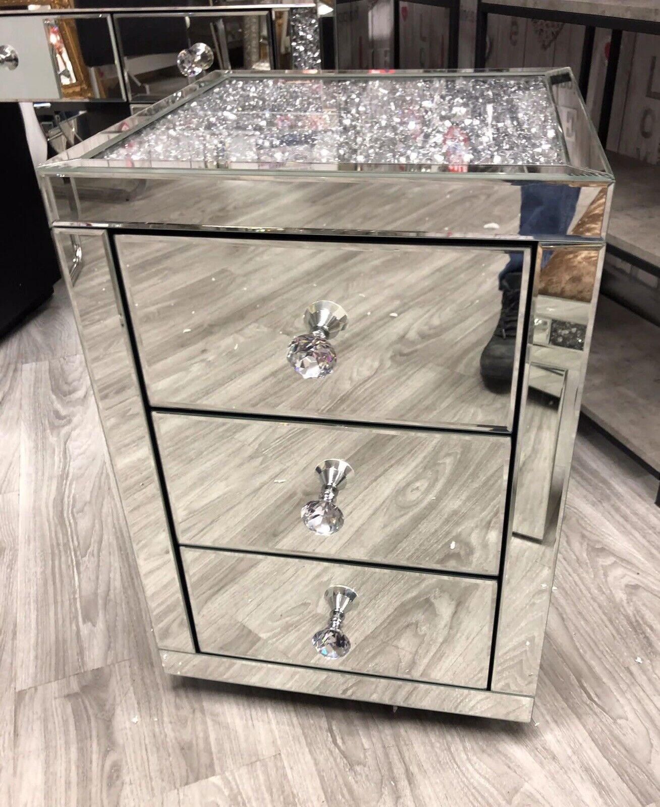 Nachtkastje Princess Spiegelglas 45 x 40 cm