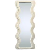Wave spiegel - XL  - Wit fluffy