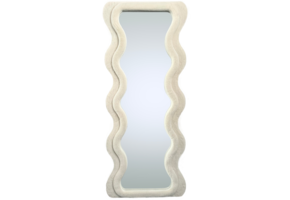Wave spiegel - XL  - Wit fluffy