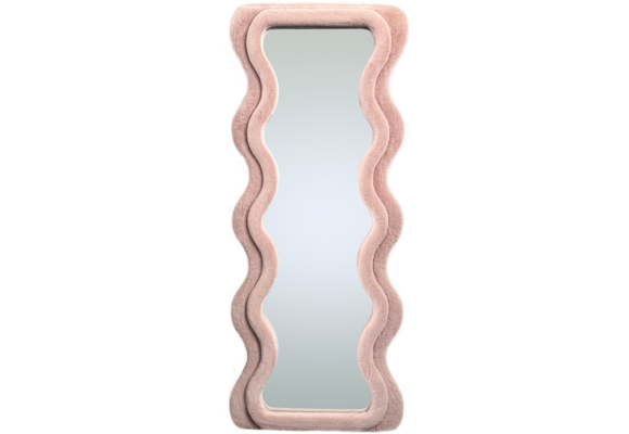 Wave spiegel - XL  - Roze fluffy
