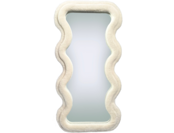 Wave spiegel - M - Wit fluffy