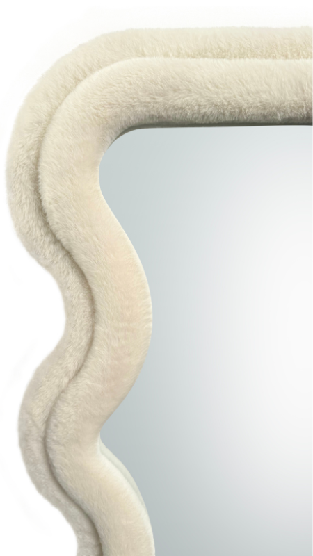 Wave spiegel - M - Wit fluffy