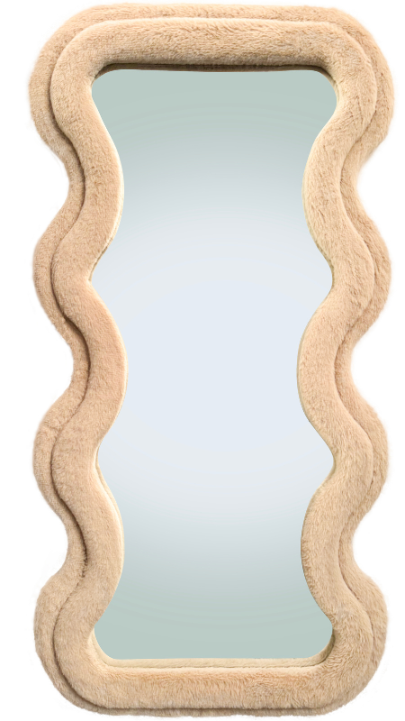 Wave spiegel - M - Taupe fluffy