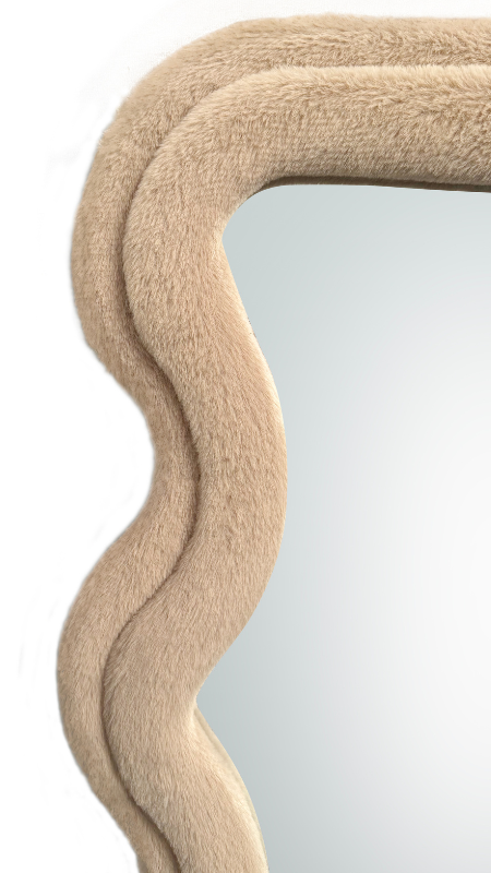 Wave spiegel - M - Taupe fluffy