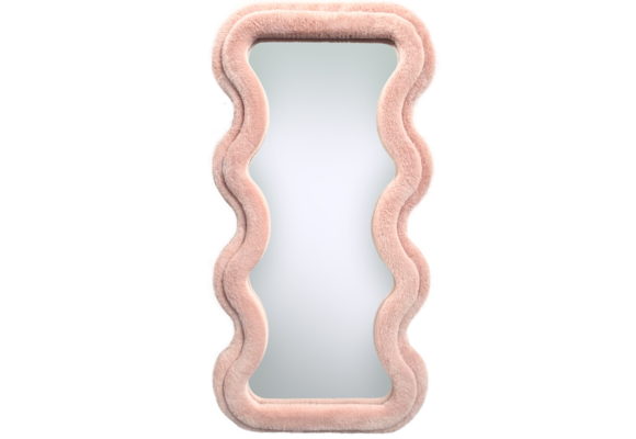 Wave spiegel - M - Roze fluffy