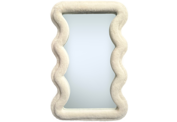 Wave spiegel - S - Wit fluffy