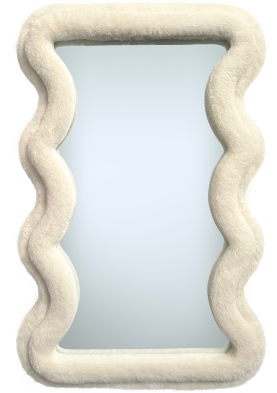 Wave spiegel - S - Wit fluffy
