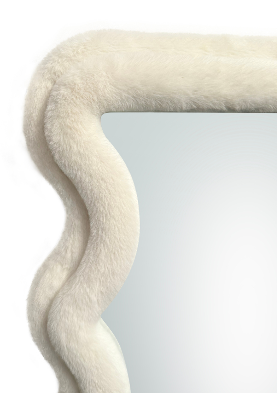 Wave spiegel - S - Wit fluffy