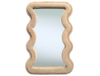 Wave spiegel - S - Taupe fluffy