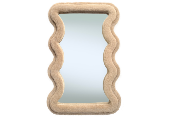 Wave spiegel - S - Taupe fluffy