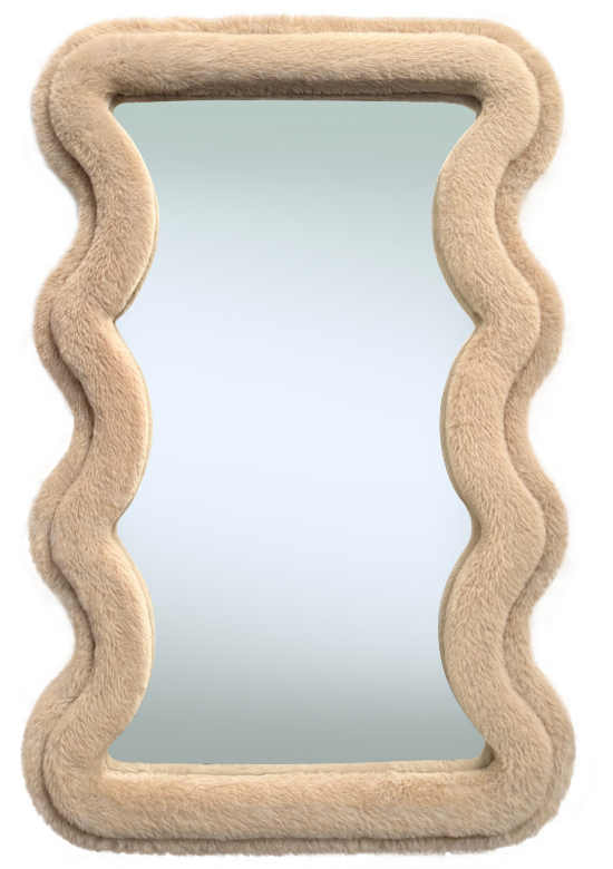 Wave spiegel - S - Taupe fluffy