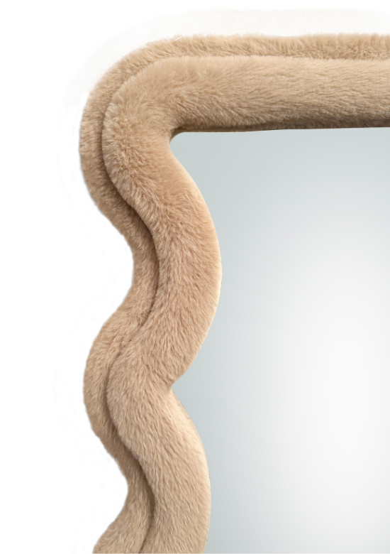 Wave spiegel - S - Taupe fluffy