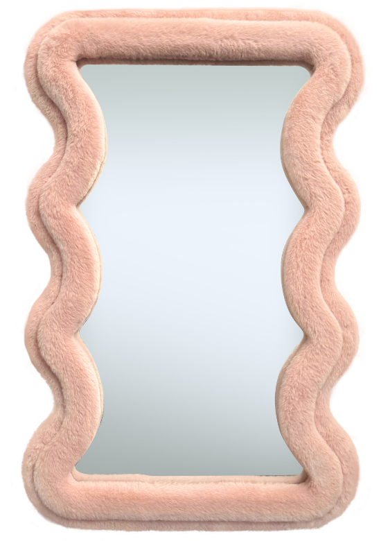 Wave spiegel - S - Roze fluffy