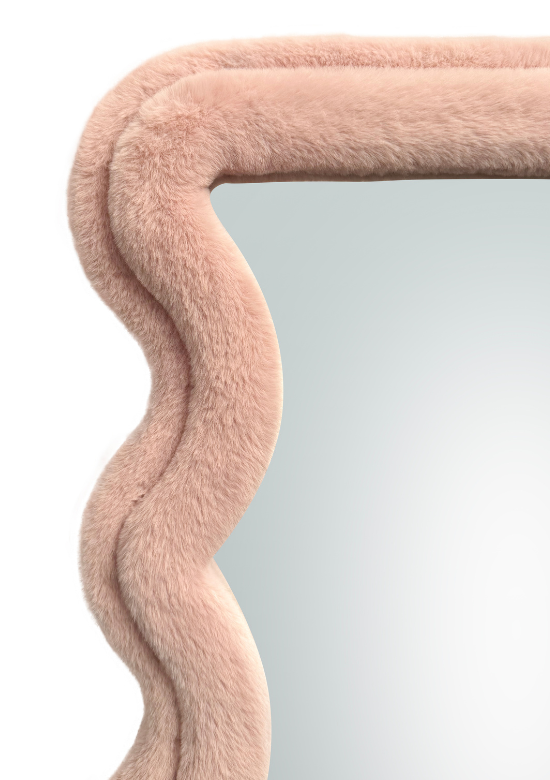 Wave spiegel - S - Roze fluffy
