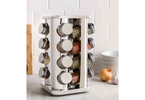 Draaibare RVS kruidenrek met 16 potjes