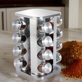 Draaibare RVS kruidenrek met 16 potjes