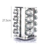 Draaibare RVS kruidenrek met 16 potjes