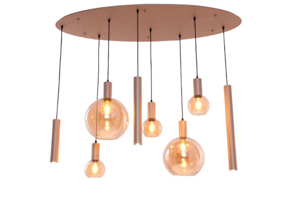 Hanglamp Aura  - Champagne - 8 lichts - Ovaal