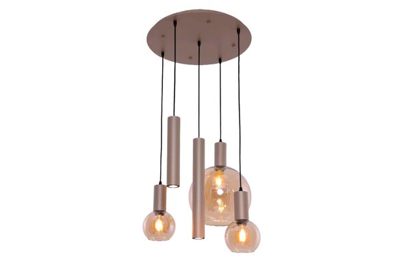Hanglamp Aura  - Champagne - 5 lichts - Rond