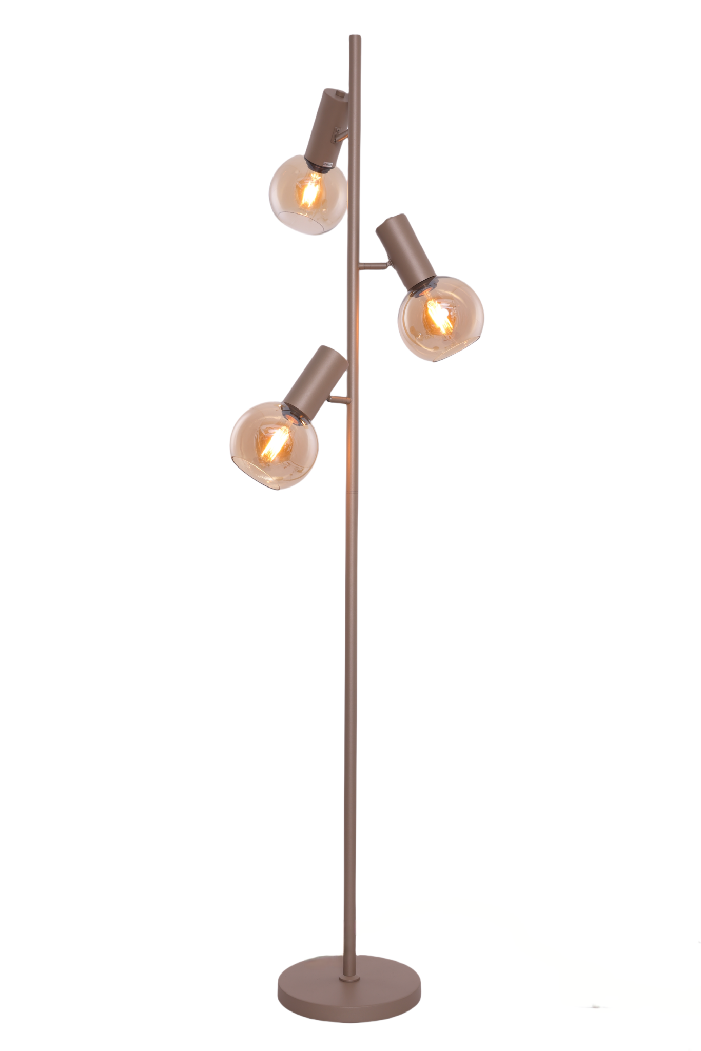 Vloerlamp Aura  - Champagne - 3 lichts - Amber glas