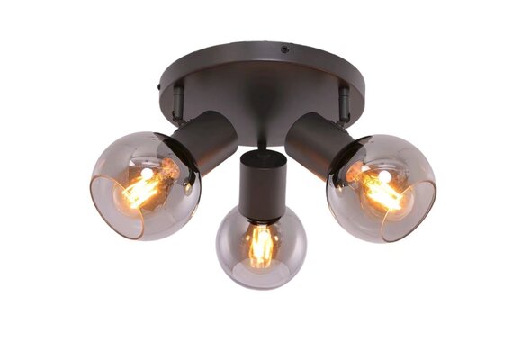 Plafondlamp Aura  - Metallic grijs - 3 lichts