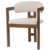 Eetkamerstoel Tribanto Bouclé Teddy stof - Walnoot eikenhout